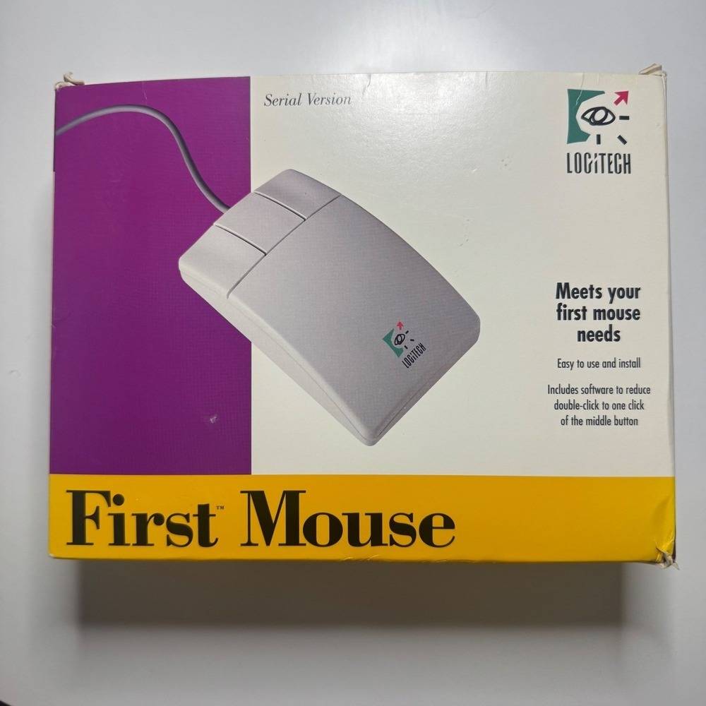 Logitech First Mouse Serial Version PC Computer Mouse - OPEN BOX. (No Adapter)